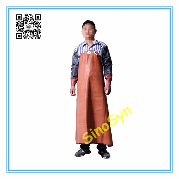 FQ1741 Double Sides Rubber Acid-Proof Apron Working Safty Protective Waterproof 48inch--Black & Red